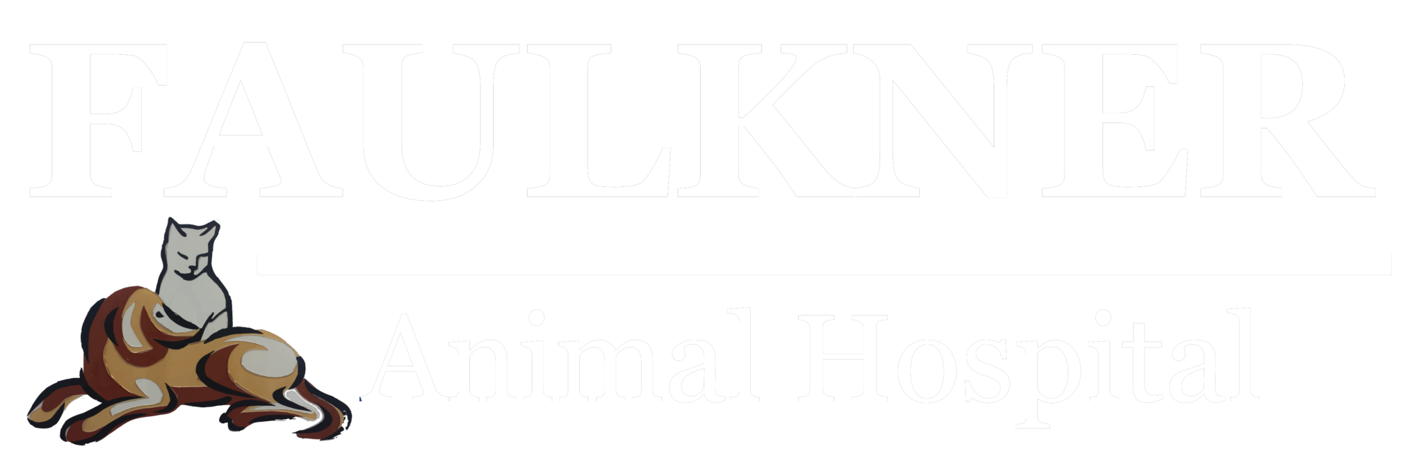 Faulkner Animal Hospital Lancaster SC logo white